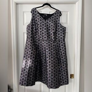 Talbots Black and White Floral Mini Dress